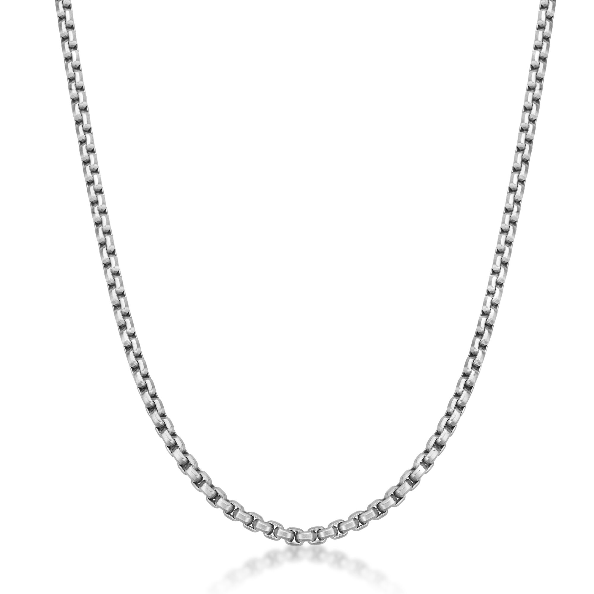 Men's Stainless Steel Two Tone 5MM Round Box Chain Necklace - 22 Inch | Metro Jewelry