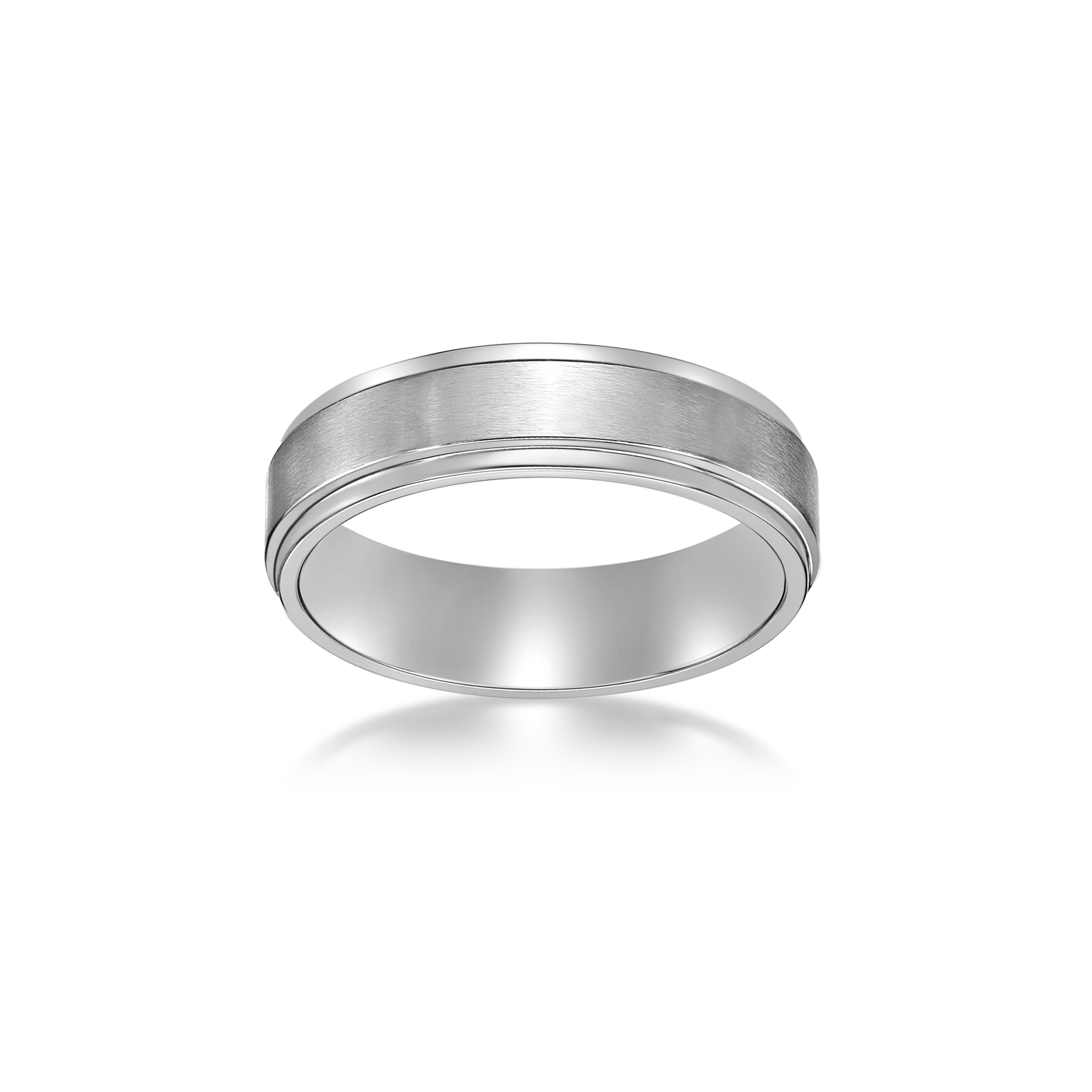 Men's Stainless Steel Flat Edge Ring - 6MM | Metro Jewelry
