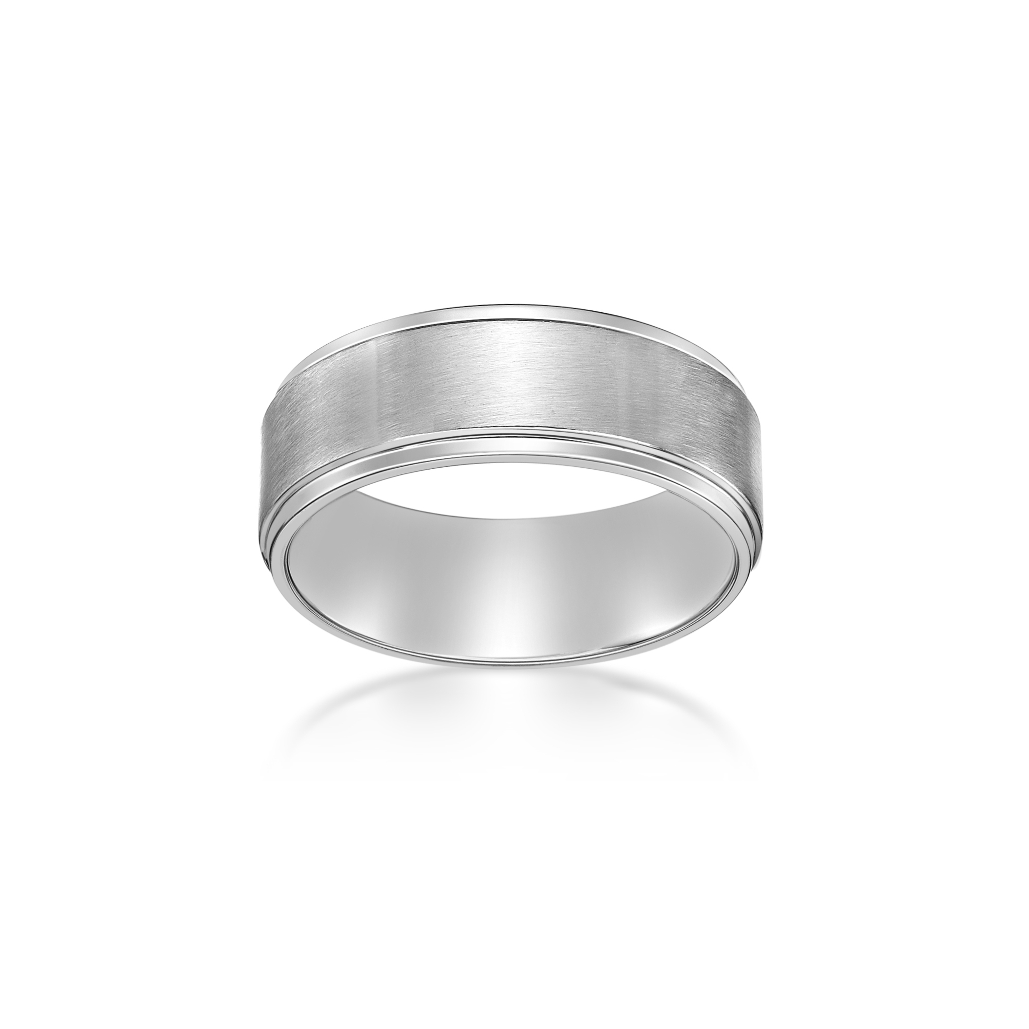 Men's Stainless Steel Flat Edge Ring - 8MM | Metro Jewelry