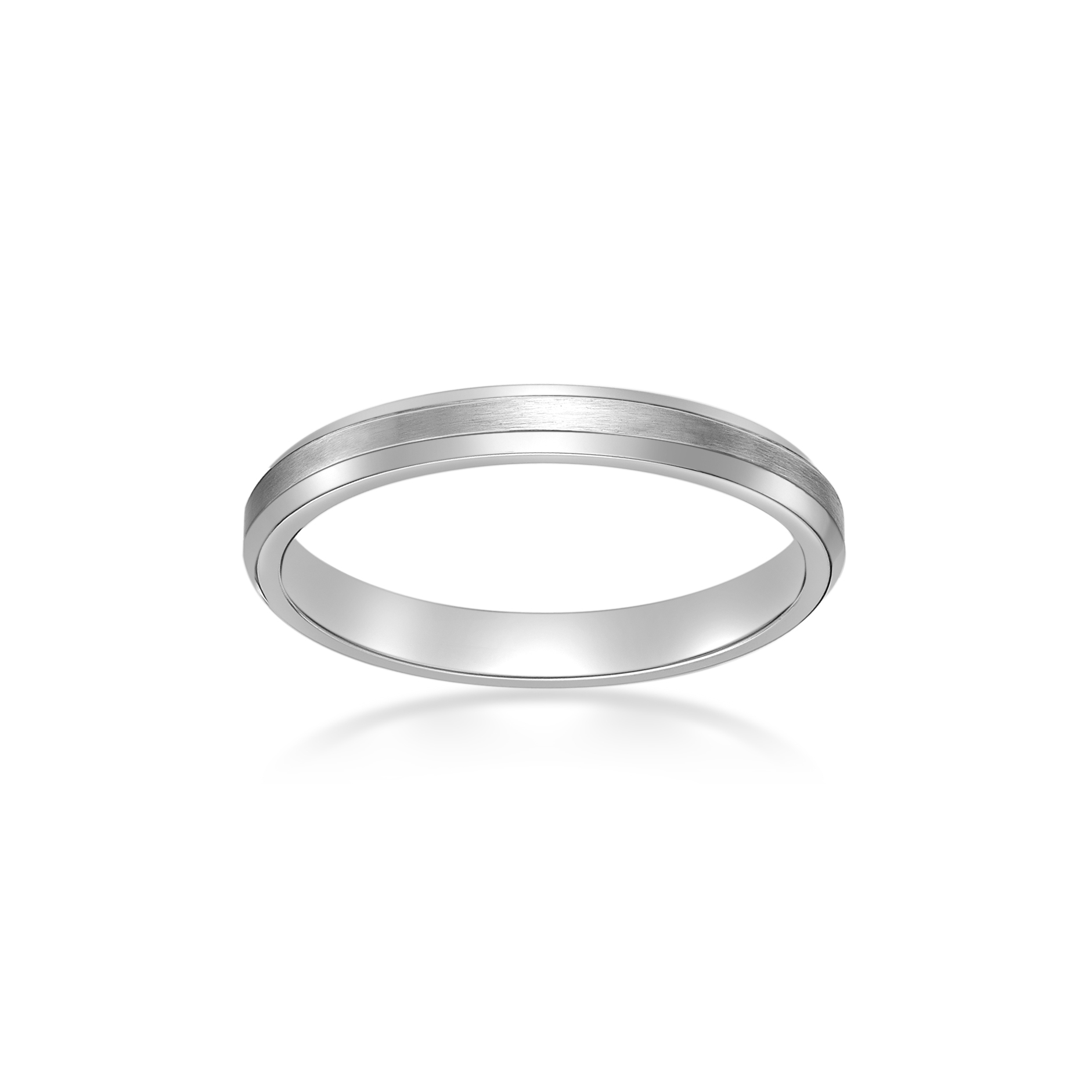 Men's Stainless Steel Beveled Edge Ring - 3MM | Metro Jewelry